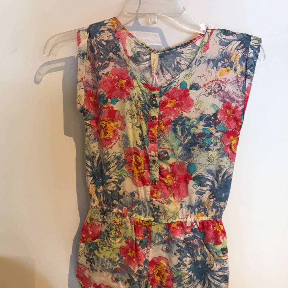 Girls Pamplona Overall Sleeveless Romper